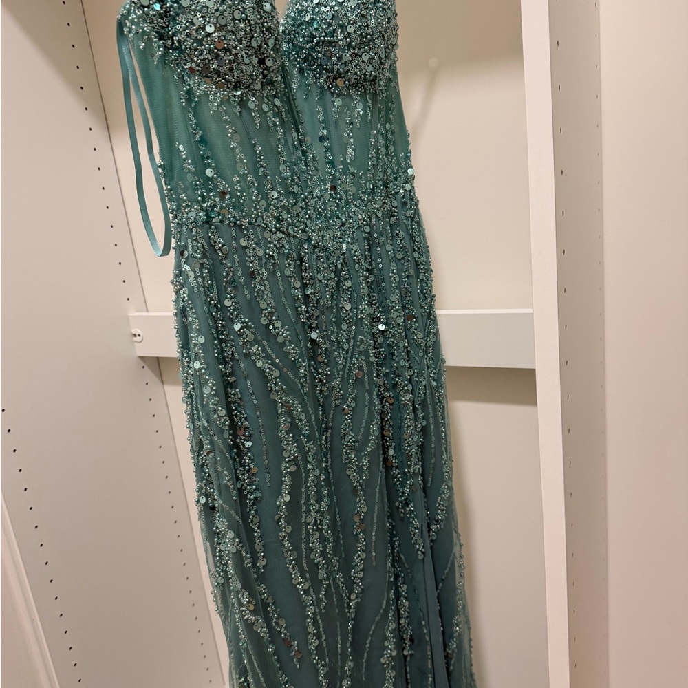 STACEES Teal Sequin Embellished Occasion Dress